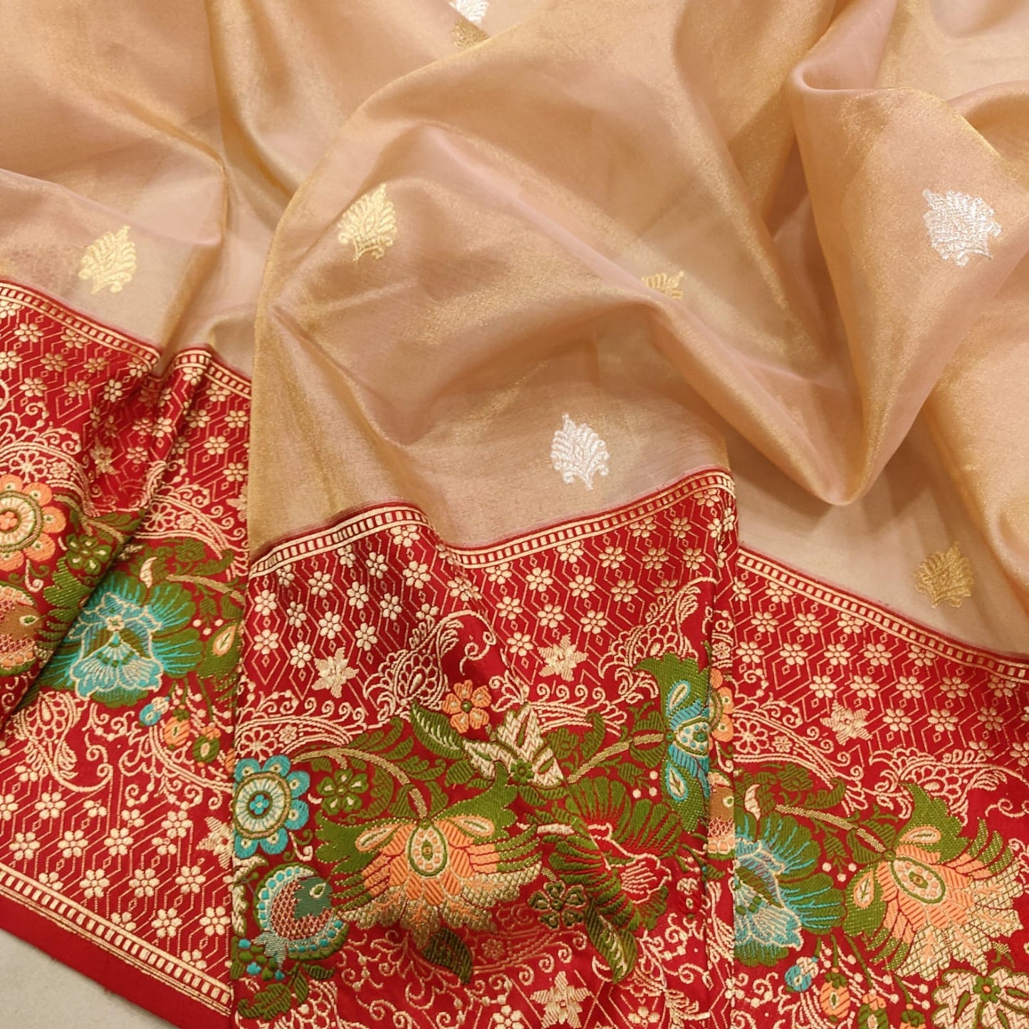 Vahija tissue saree handwoven sari blouse Indian sarees