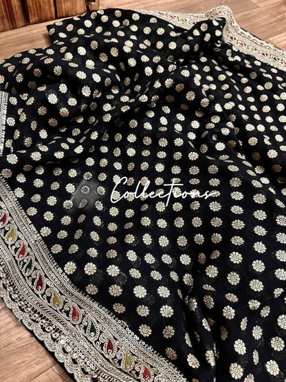 Vernia handwoven khaddi gorgette saree