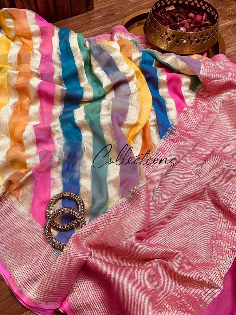 Rangkat handwoven khaddi gorgette saree