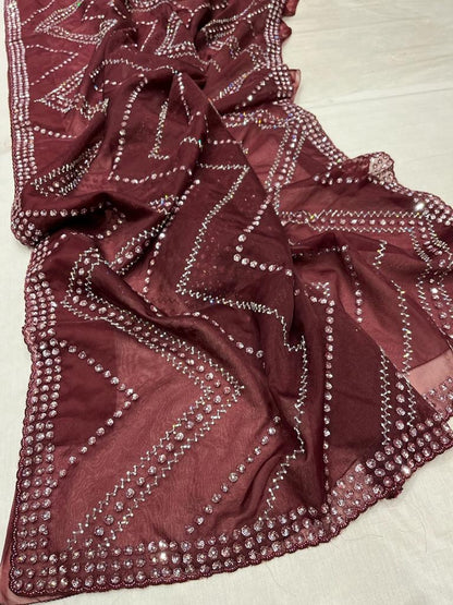Ivisha sequence Organza Saree partywear sari