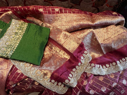 Wedding Inspired Zardosi Saree Embroidered Saree blouse