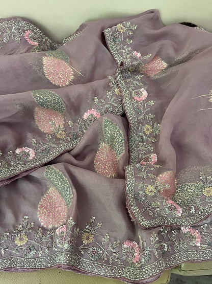 Aliva organza saree partywear saree