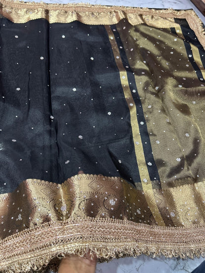 Tissue silk handmade Banarsi tissue lace sarees