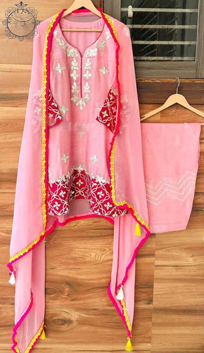 Silk designer inspired suit gotta Patti salwar suit Indian traditional suit