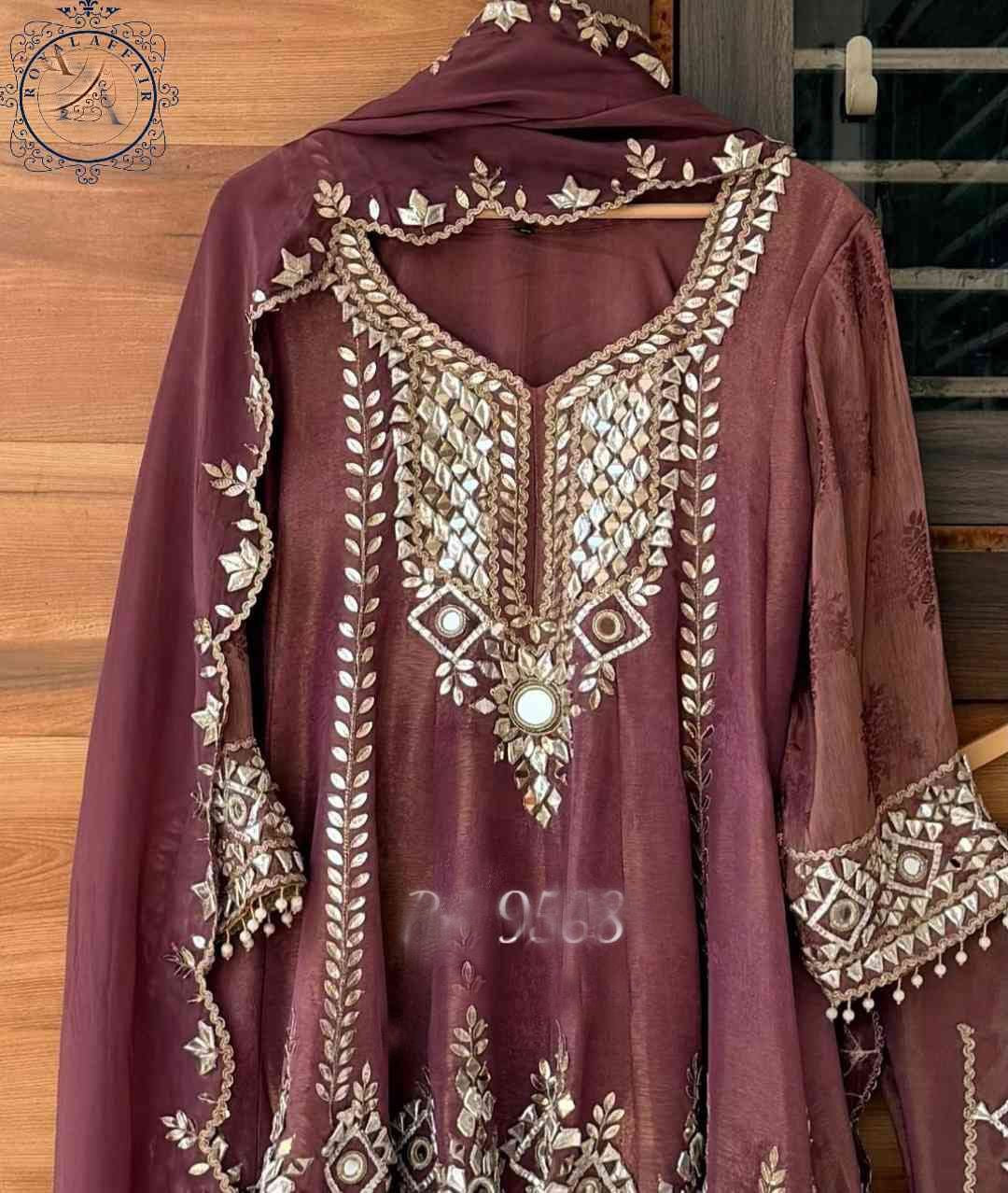 Tissue stitched dress gottapatti dress Partywear dresses for women