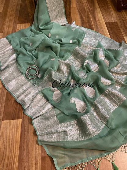 Lumina Banarsi handloom chiffon saree