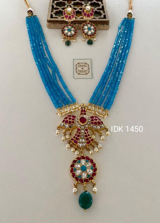 Firoza Peacock Necklace Set Indian Jewellery