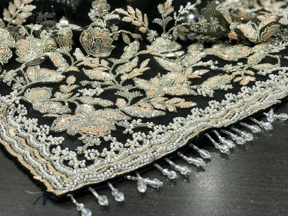 Net designer saree Indian wedding sari blouse women sarees