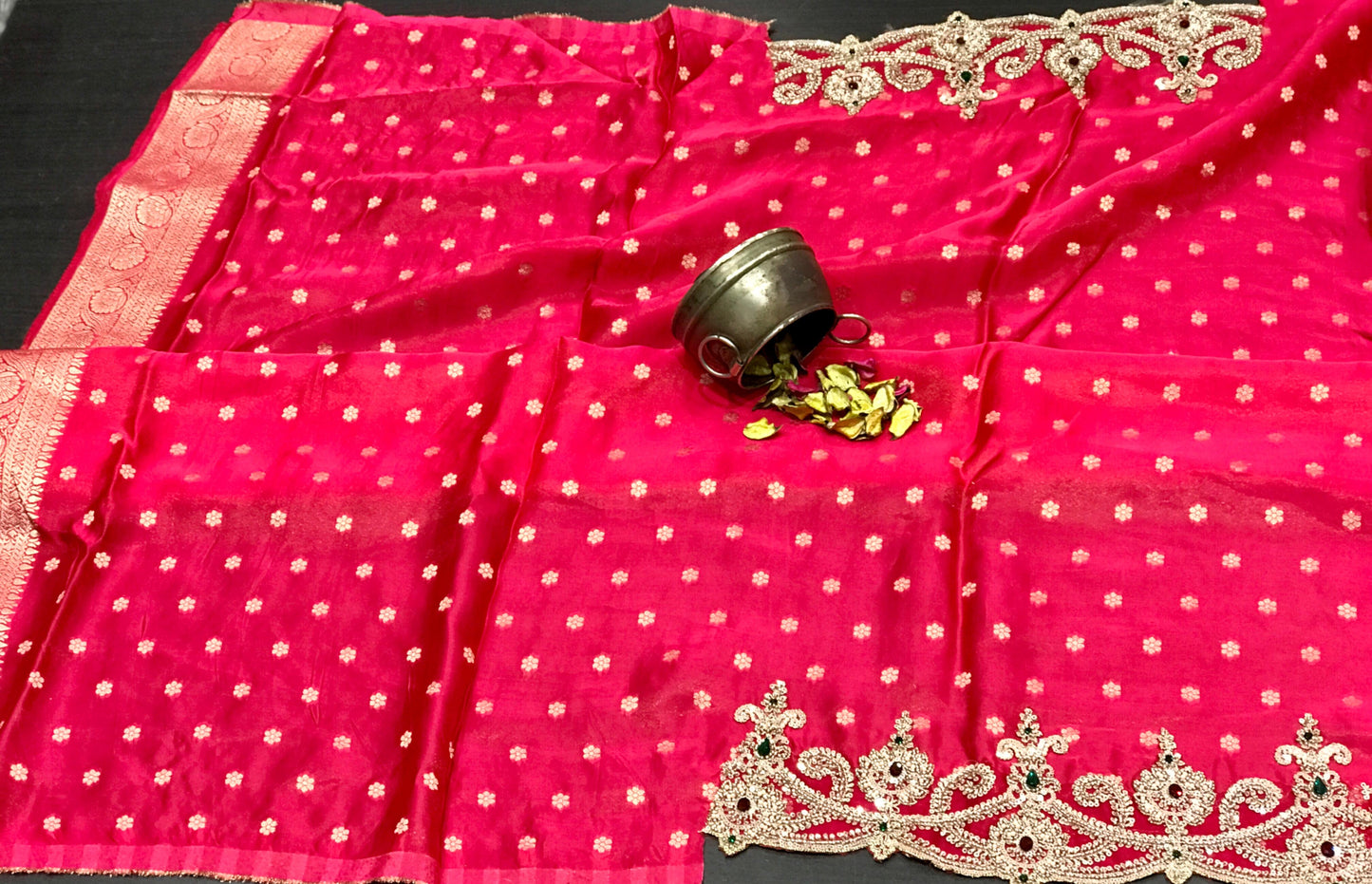 Pure dola silk saree Indian saree wedding sari blouse