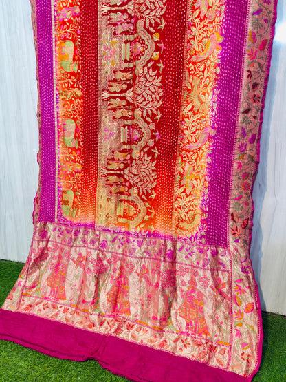 Banarsi Meenakari saree Indian wedding sari blouse