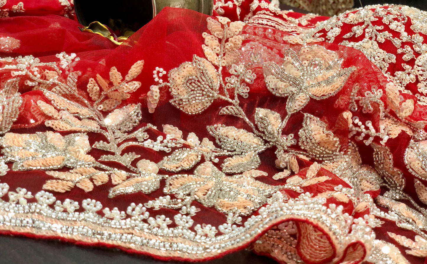 Net designer saree Indian wedding sari blouse women sarees