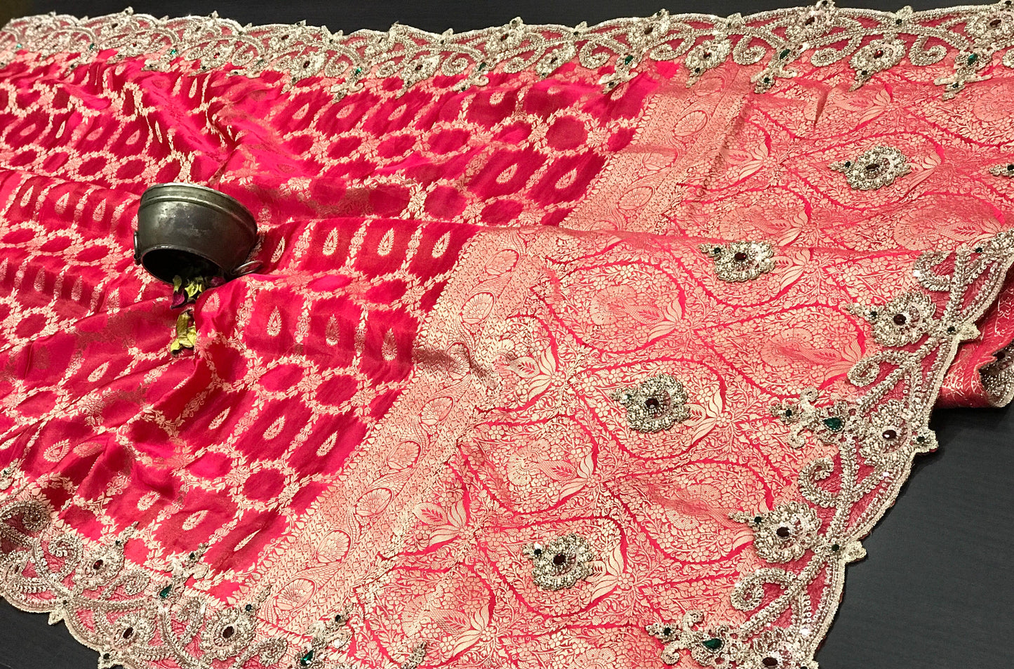 Pure dola silk saree Indian saree wedding sari blouse