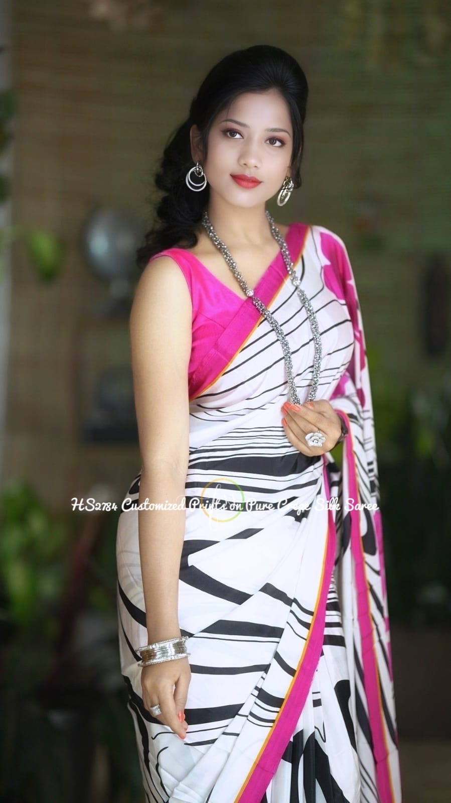 Stylish Black White Saree Trendy Sari