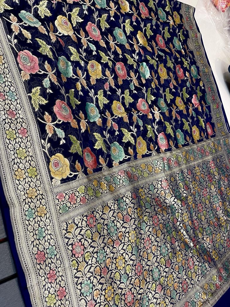 Blenzin khaddi gorgette saree Indian sari