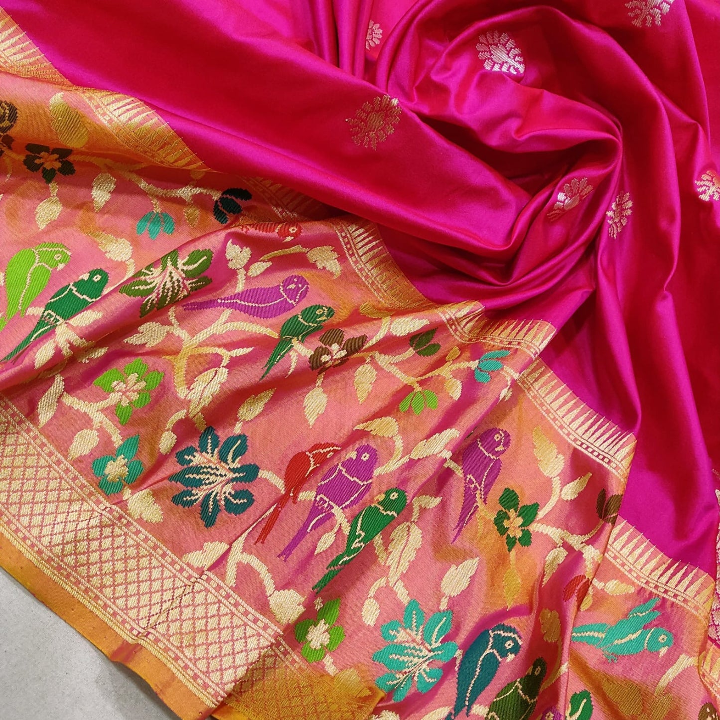 Exclusive Pink Katan Handwoven Zari Sarees Women Sari