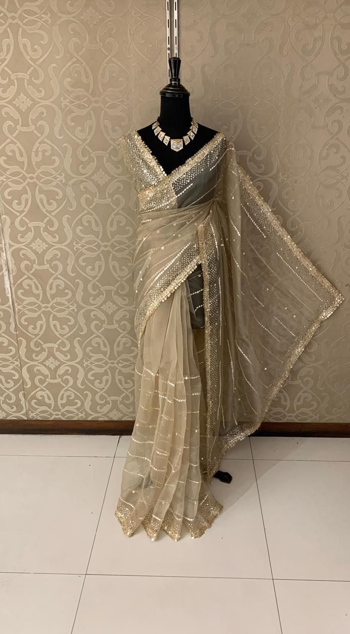 Ruhmani saree organza partywear sarees
