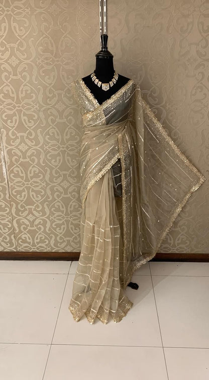 Ruhmani saree organza partywear sarees