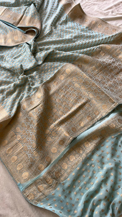 Lavina khaddi gorgette saree Indian saree