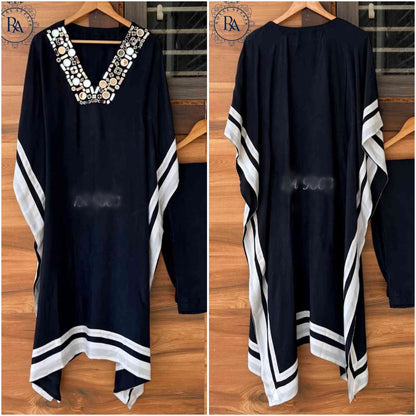 Black silk kaftan designer dress Partywear kaftan dress
