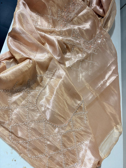 Banarsi gold tissue saree Indian sarees wedding sari blouse