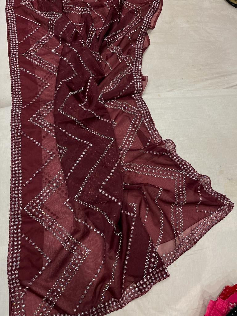 Ivisha sequence Organza Saree partywear sari