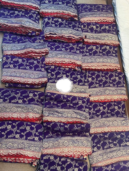 Purple Khaddi Georgette Sarees Beautiful Sarees
