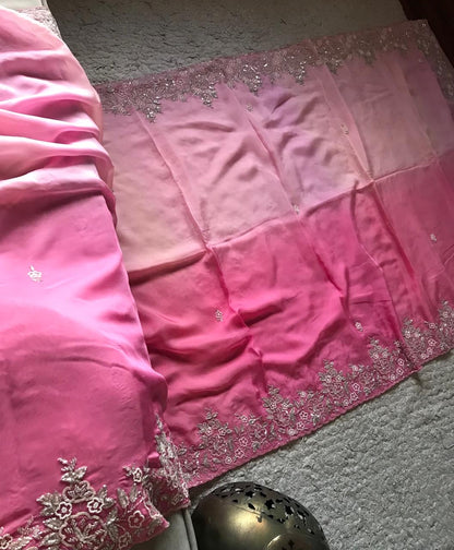 Pink shaded saree luxury shades saree