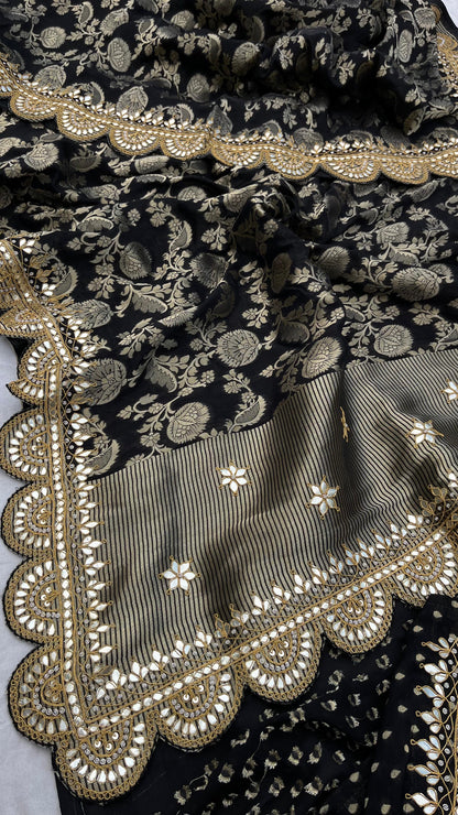 Umesha Khaddi gorgette saree Indian wedding sari blouse