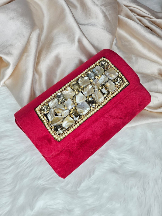 Crystal flap clutch bag women purse