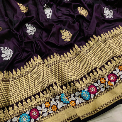 Black Katan silk saree Indian saree beautiful sari blouse