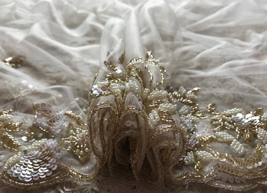 Chantilly off white luxury saree Fairy inspired sarees