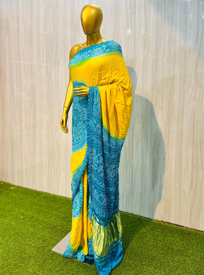 Raimka gajji silk saree bandhani saree traditional sari blouse