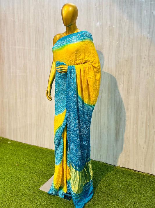 Raimka gajji silk saree bandhani saree traditional sari blouse