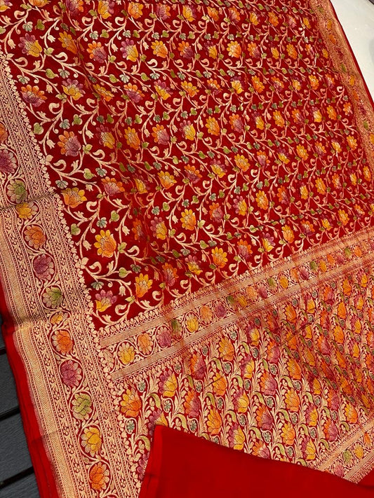 Blenzin khaddi gorgette saree Indian sari