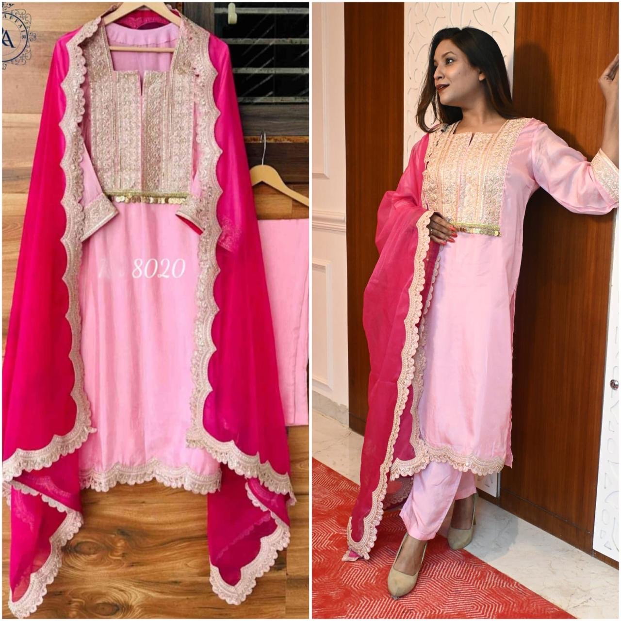 Rehmana silk suit Indian Salwar kameez Pakistani traditional dress
