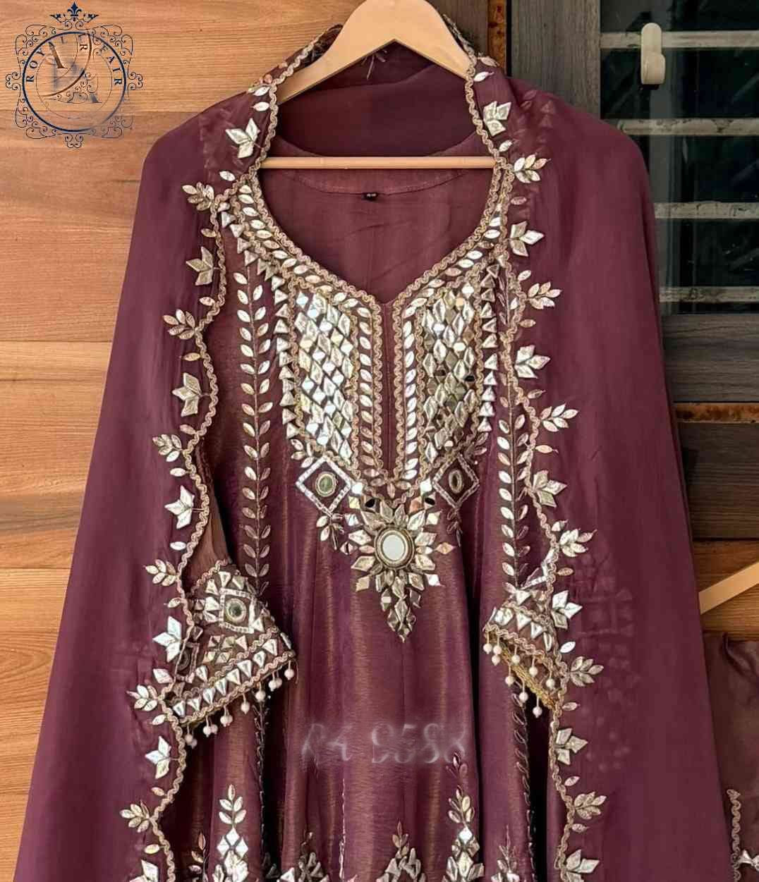 Tissue stitched dress gottapatti dress Partywear dresses for women
