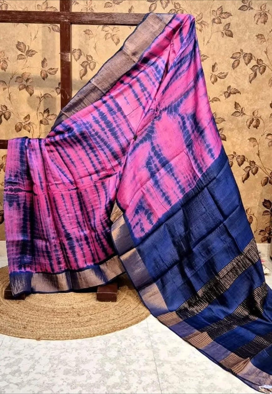 Sibori saree tussar saree Indian sarees women sari blouse