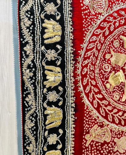 Gajji silk saree handwork saree embroidered sari blouse