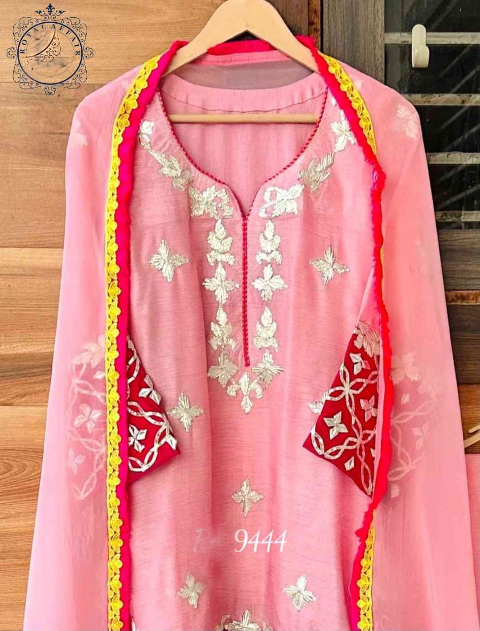Silk designer inspired suit gotta Patti salwar suit Indian traditional suit