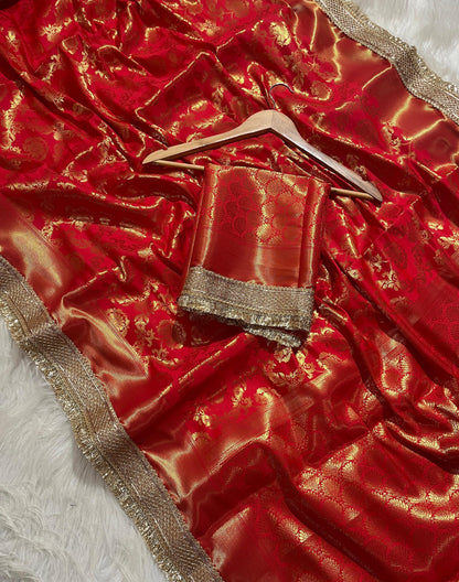 Wedding sari Banarsi saree Katan silk sarees blouse