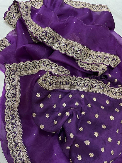 Rivaaz traditional Indian organza saree