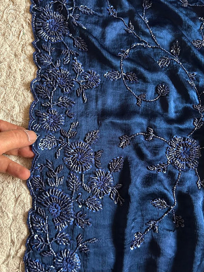 Magnificent saree blue sarees blouse Indian wedding saree Partywear sari