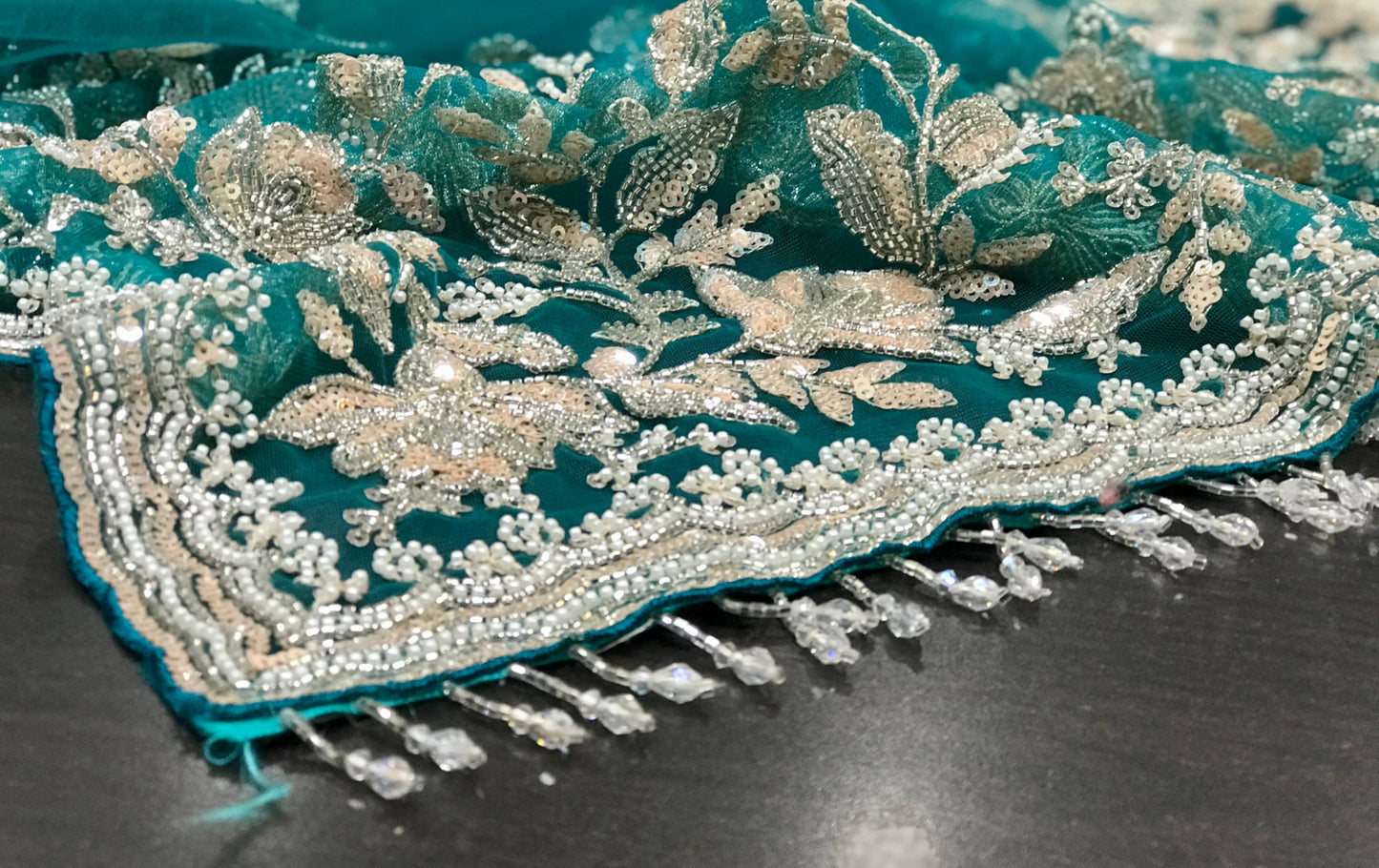 Net designer saree Indian wedding sari blouse women sarees