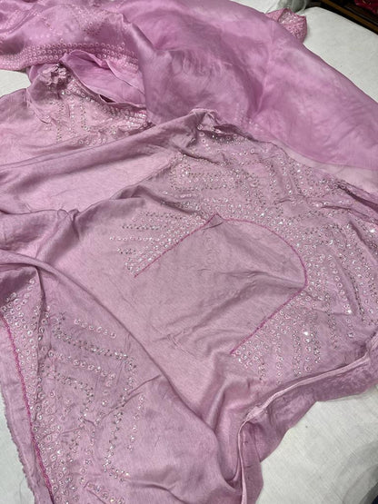 Nishin sequence Organza Saree Indian Saree