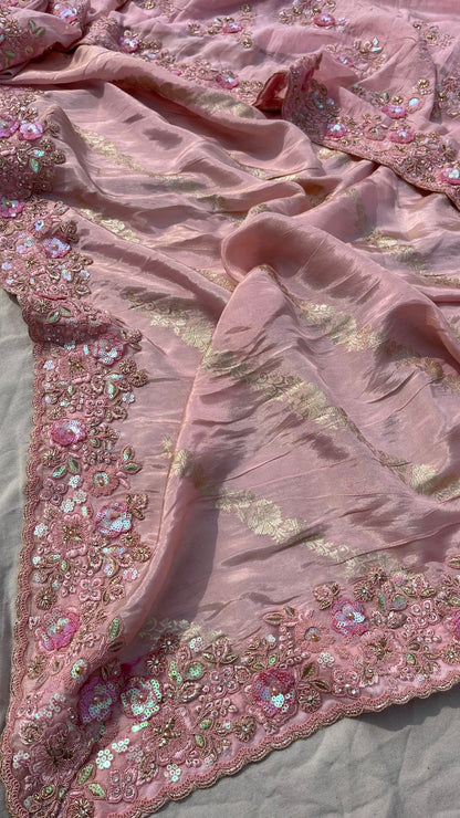 Namisha zari munga banarsi saree