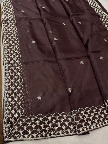Mureeba organza pearl saree