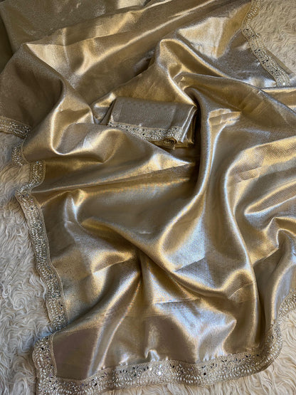 Tissue Kanjeevaram saree Zari silk saree blouse