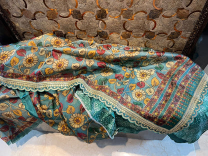 Kalamkari saree South Indian Bengal traditional saree blouse