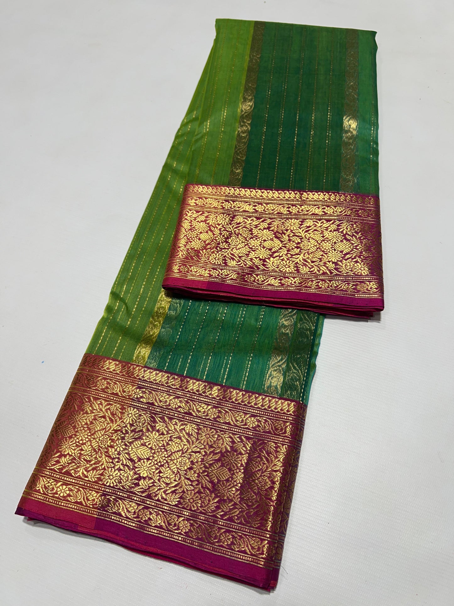 Green Katan Chanderi silk saree women sarees
