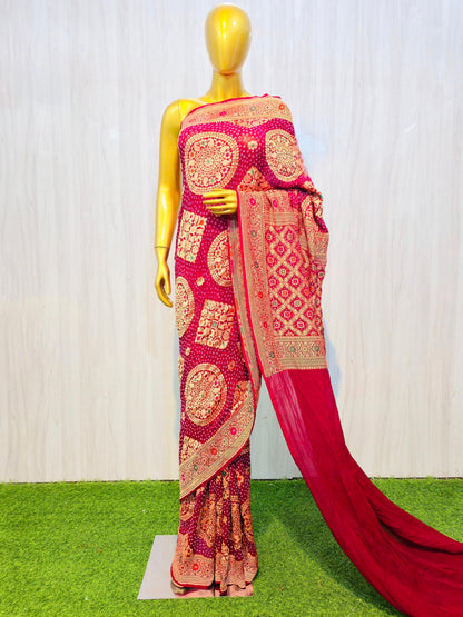 Meenakari saree gorgette saree Indian heritage sari blouse